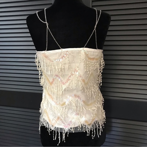 Fairycore Walk in Dark Sequin & Fringe Top, Delicate Feminine and Fun, Size XS/S - Picture 4 of 13